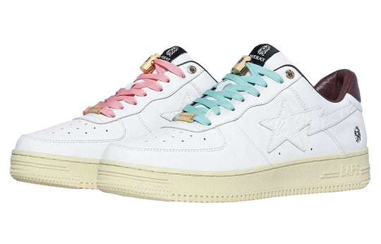 BAPE BLACK A BATHING APE STA Leather Low ‘White’ 1I70-191-018-WHITE