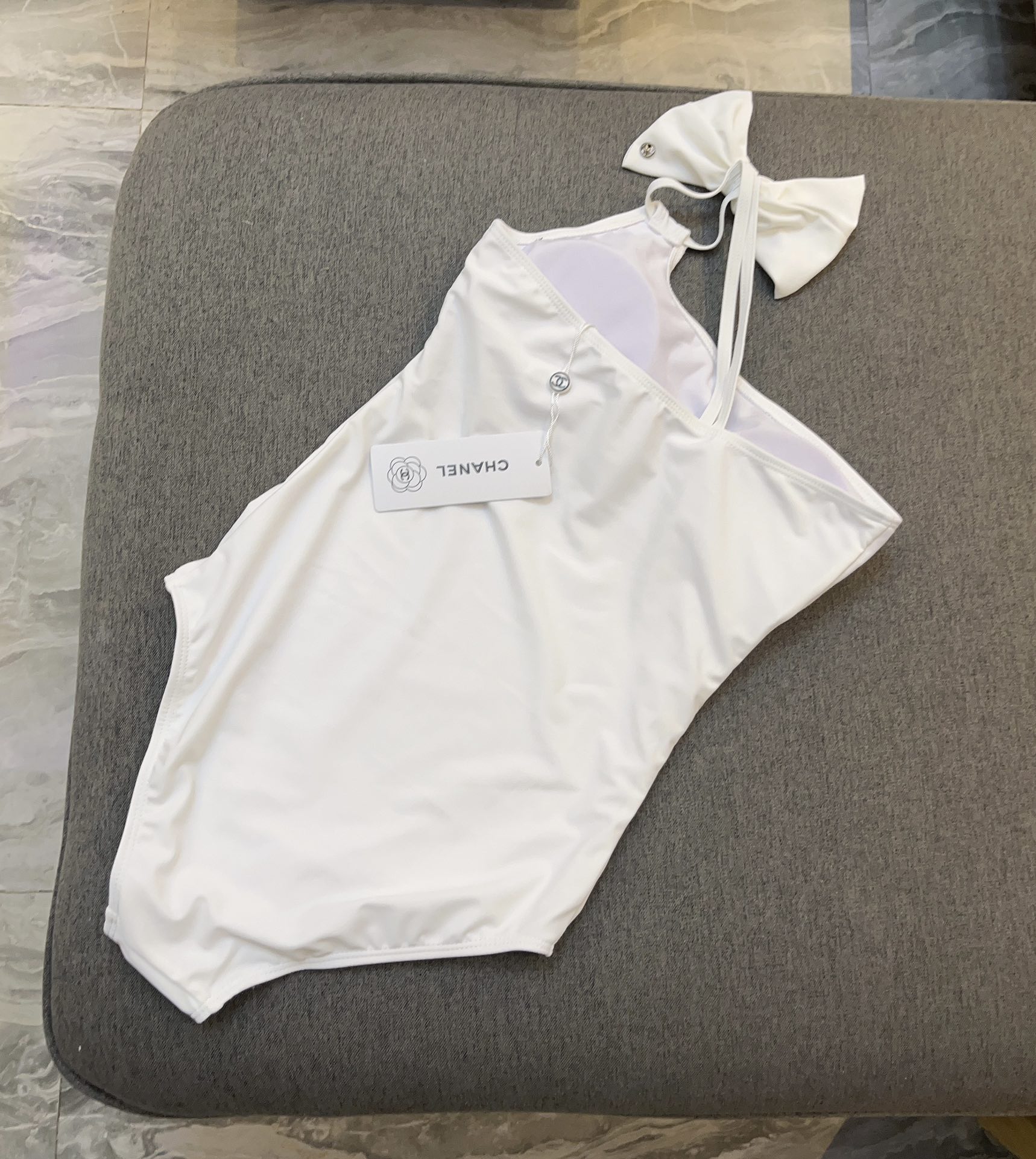 Chanel New one-piece swimming costume with one shoulder