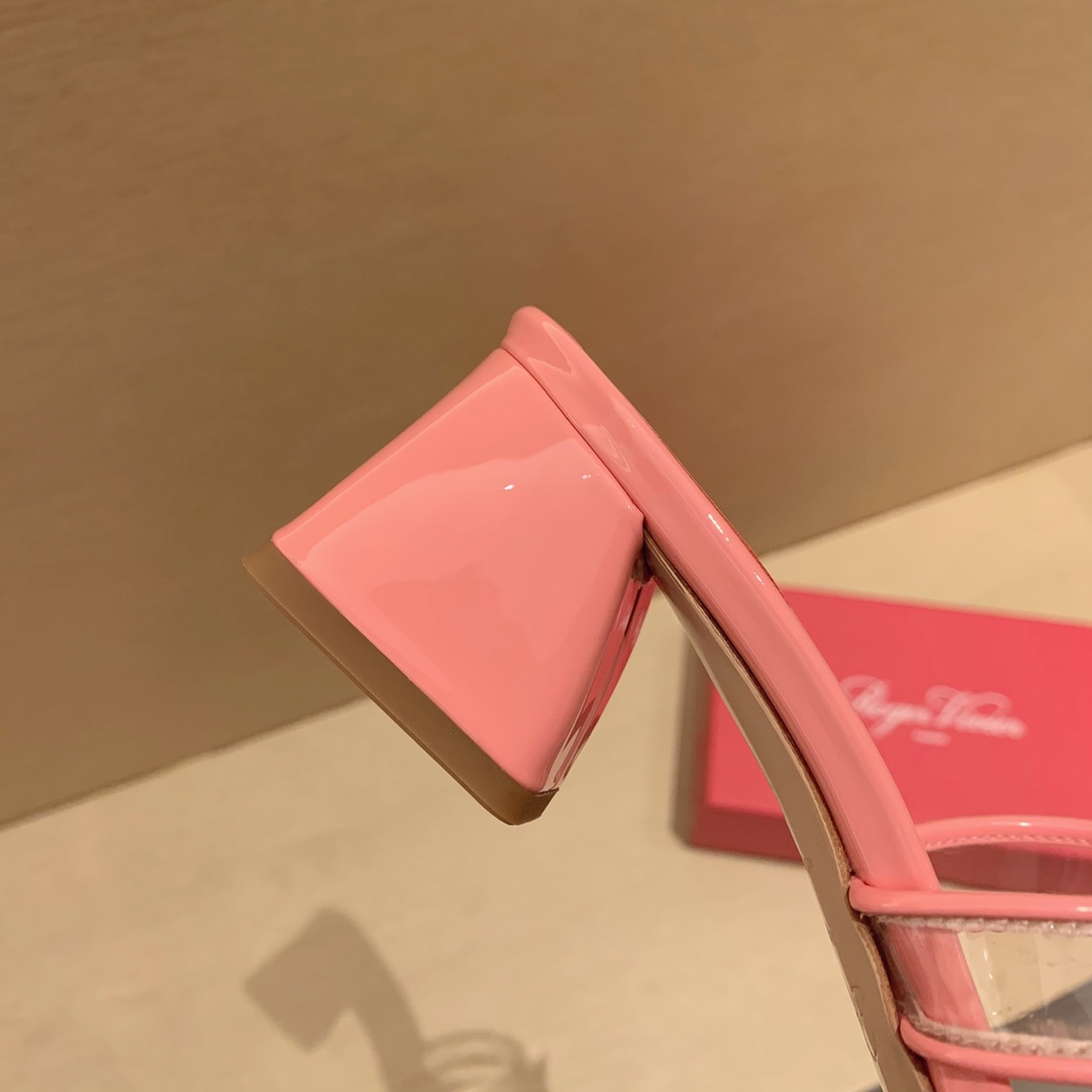 Roger vivier | 𝟐𝟎𝟐𝟏/𝐒𝐒 𝐧𝐞𝐰 2021 Summer Slippers Bikiviv' Metal Buckle PVC Mule Shoes