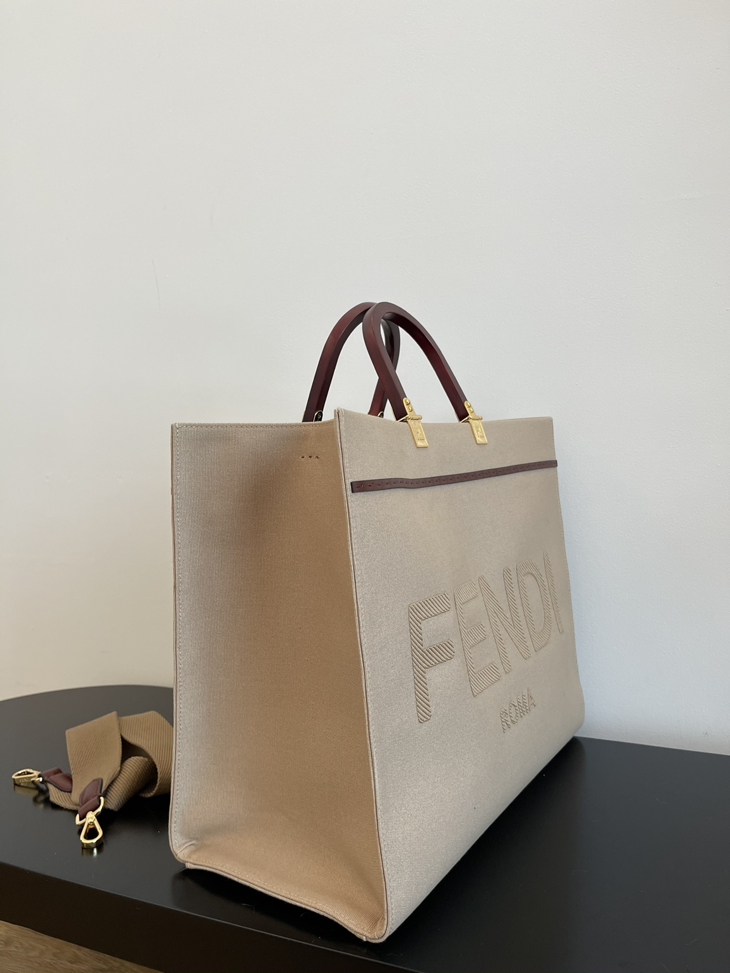 FENDI Large Khaki Tote Bag 