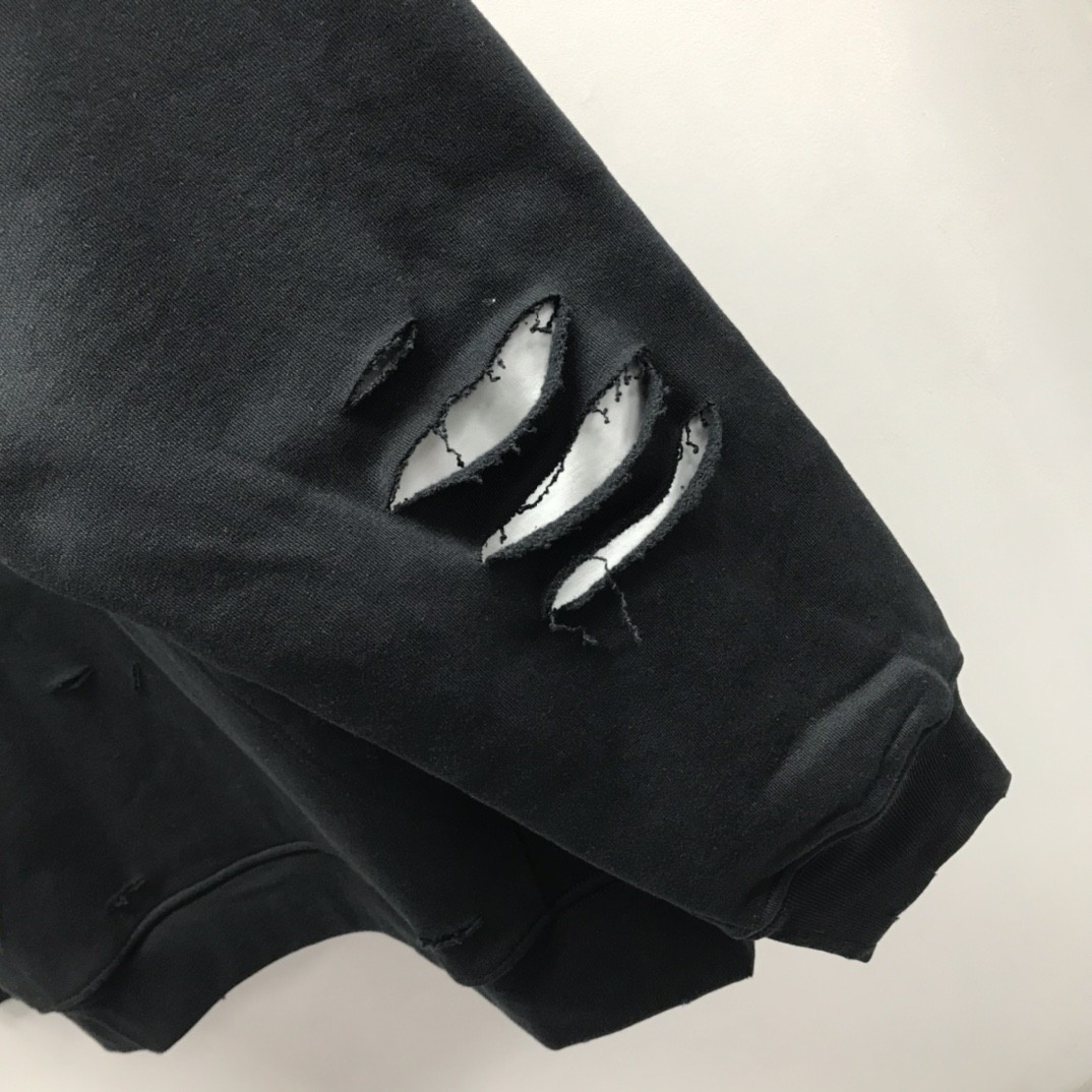 Balenciaga ripped double layer hoodie