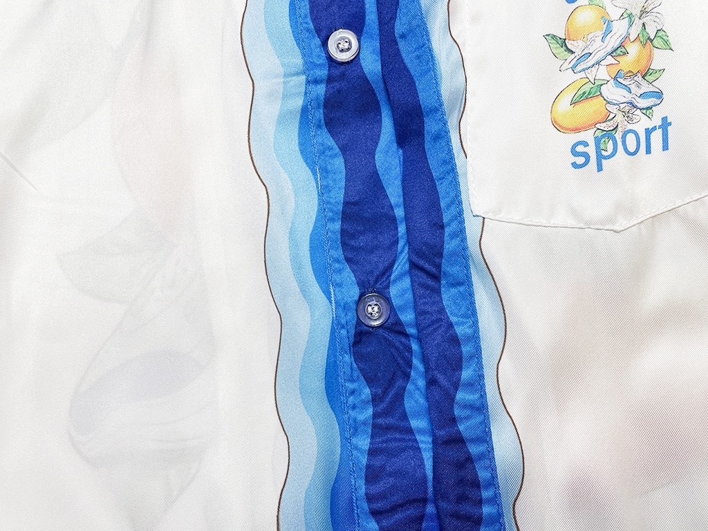 Casablanca 23SS white cactus tennis court shirt