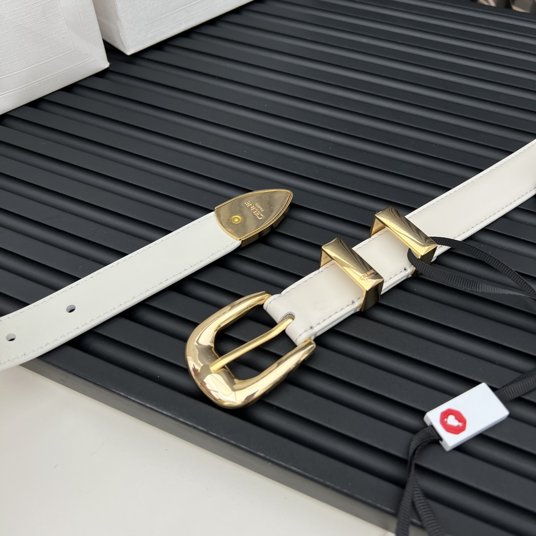 CELINE WESTERN medium belt in smooth calfskin