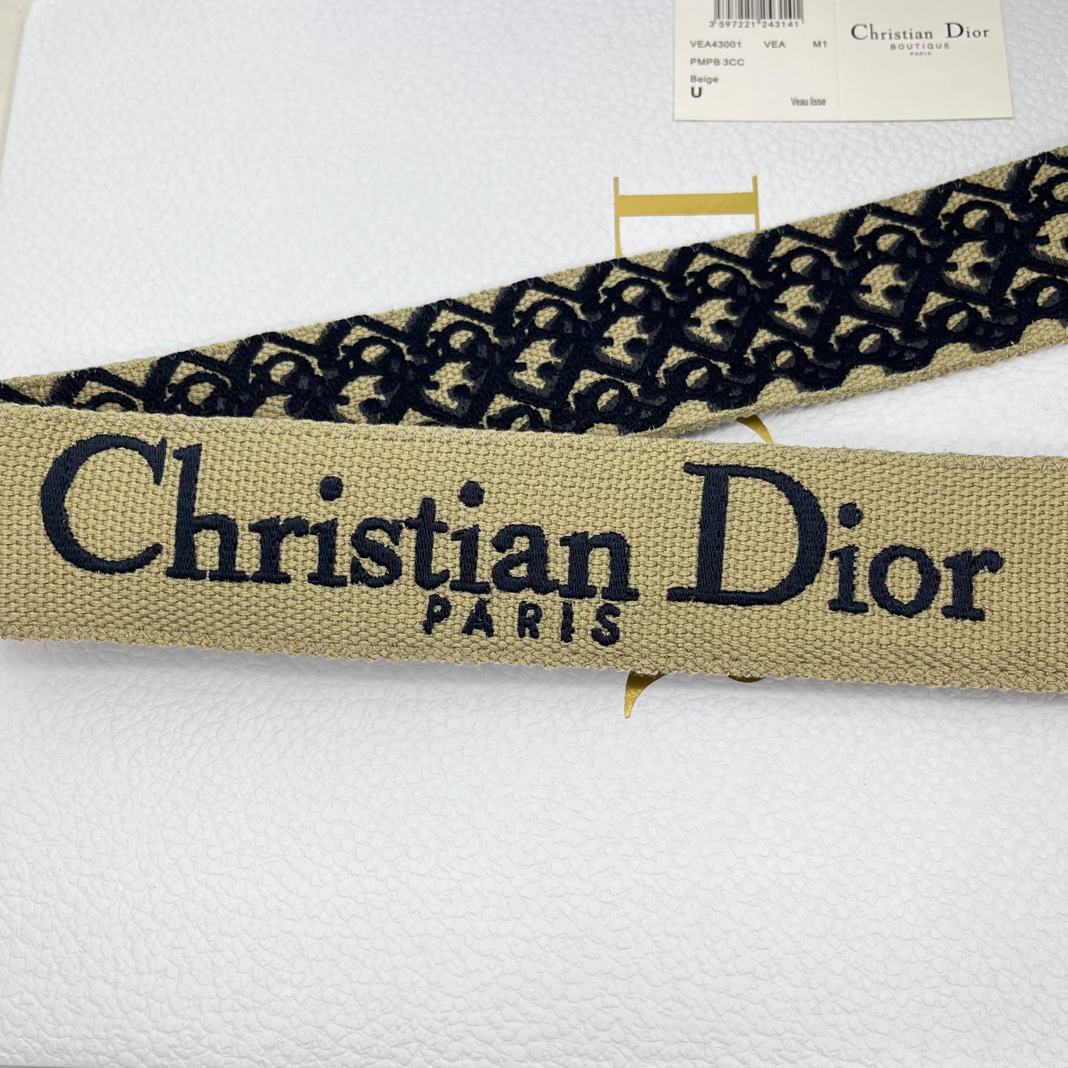 Dior Blue D shoulder strap