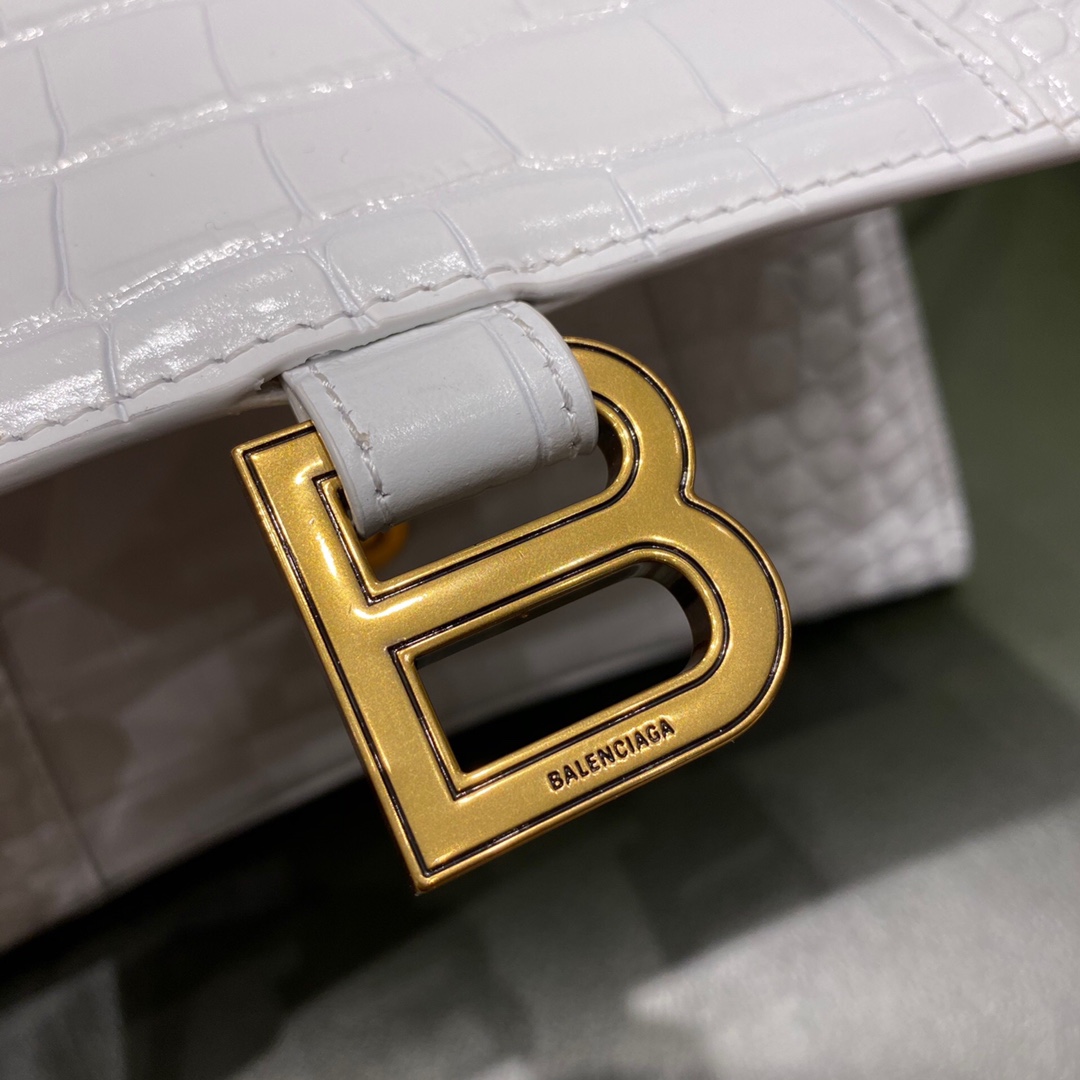 BALENCIAGA 𝐇𝐨𝐮𝐫𝐠𝐥𝐚𝐬𝐬𝐬 𝐒 crocodile-textured cowhide