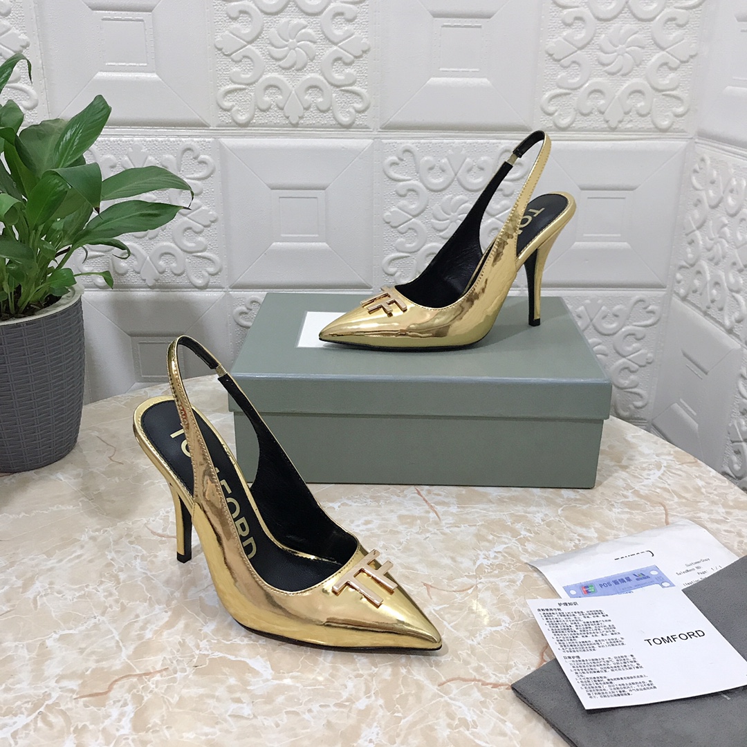 𝐓𝐎𝐌𝐅𝐎𝐑𝐃｜𝟐𝟎𝟐𝟑𝐒𝐒/𝐧𝐞𝐰 TOM high heeled bag toe sandals Original black leather outsole