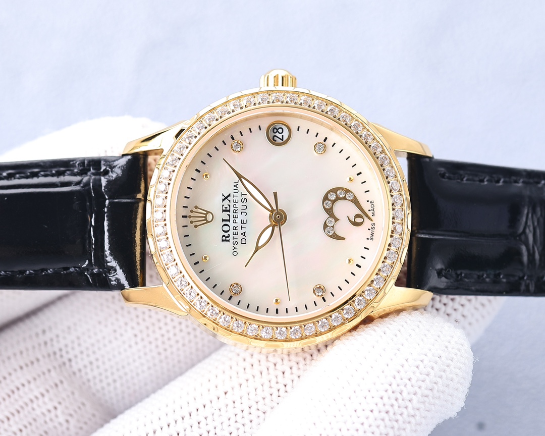 Rolex fashion women's watch simple three needle super luminous at night