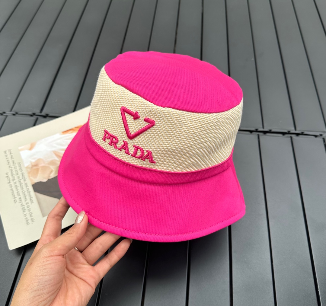 prada classic triangle bucket hat