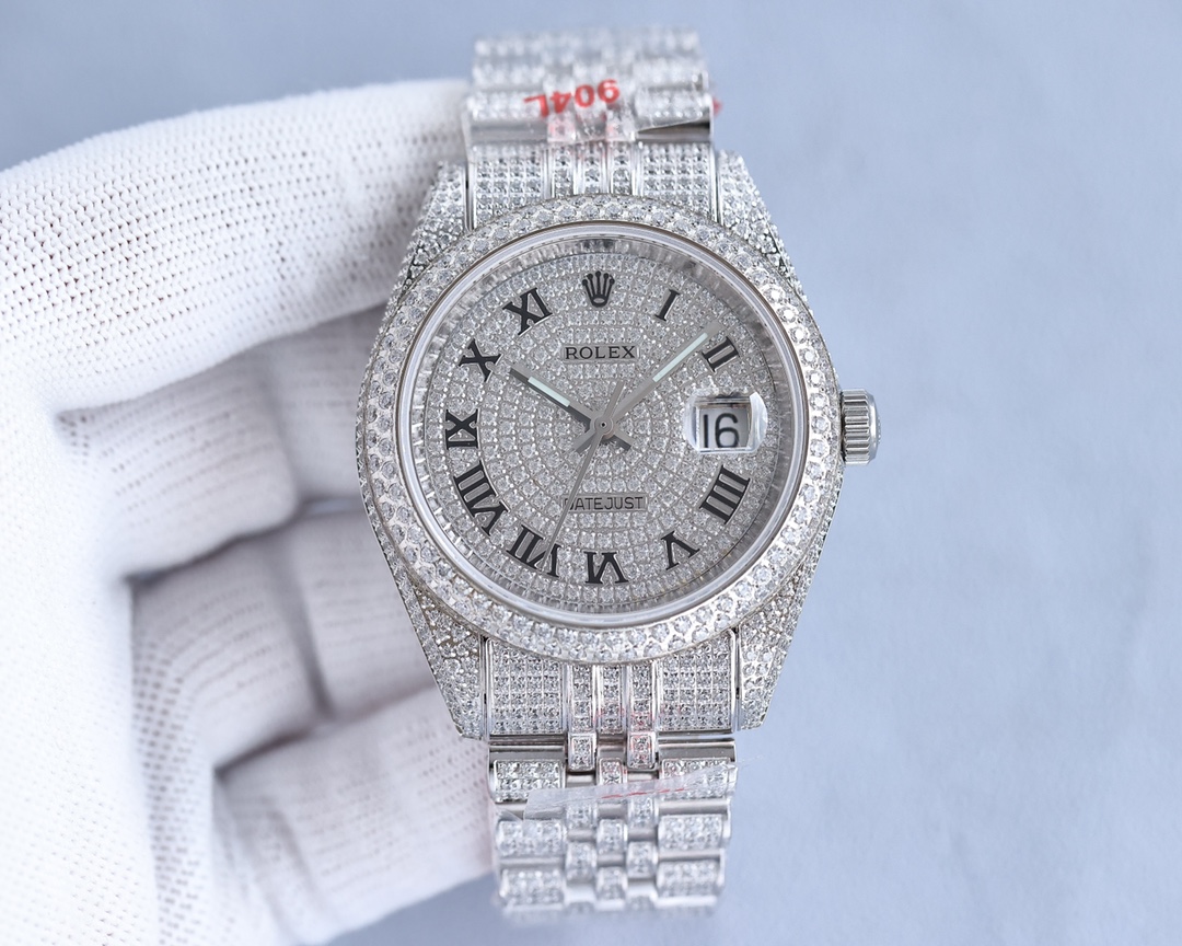 Rolex full diamond local luxury version 18k nanotechnology