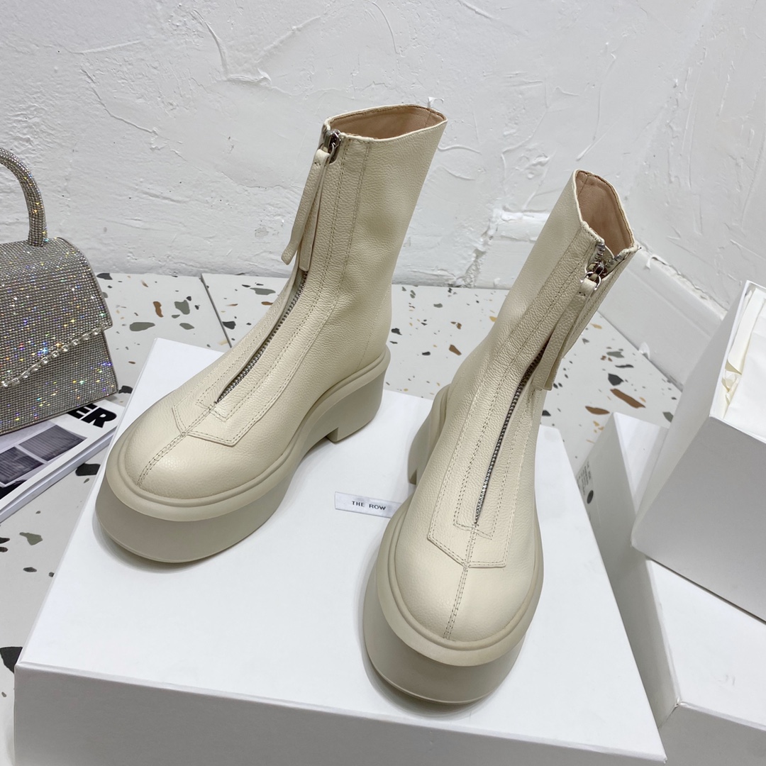 THE ROW - 2020 fall and winter classic thick-soled boots uppers original custom imported calfskin