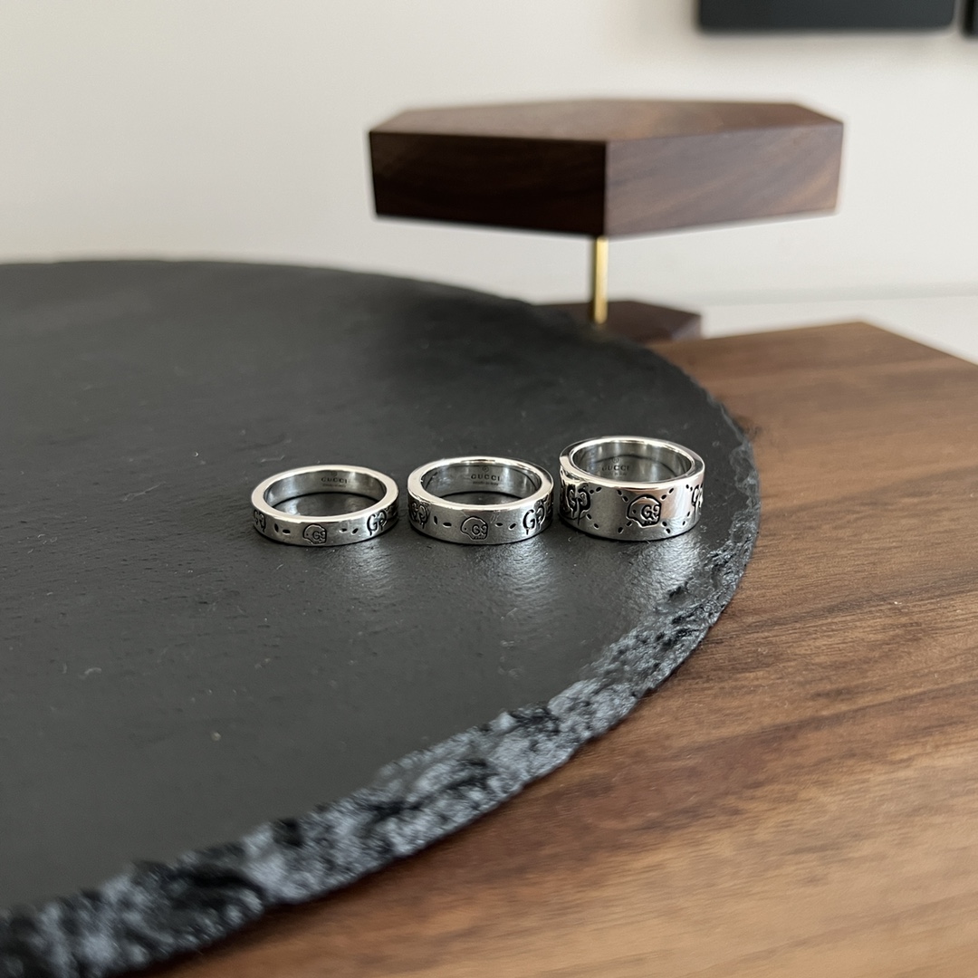 𝐆𝐮𝐜𝐜𝐢 925 Sterling Silver Ghost Elf Ring Size: 12# 14# 16# 18# 20# 22#