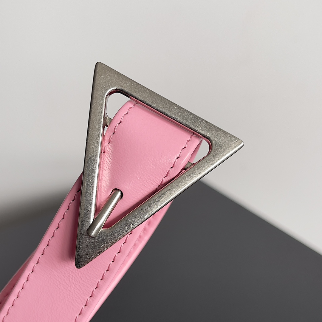 Bottega Veneta bv five compartment oiled wax leather mini ribbon pink #717587