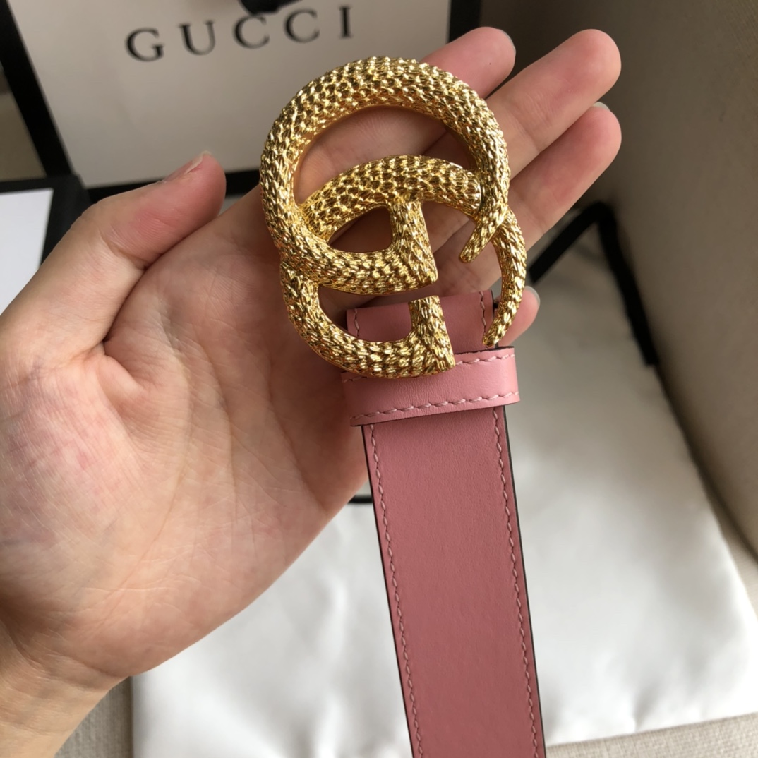 GUCCI Imported Top Layer Bottom Double G Wheat Ear Buckle