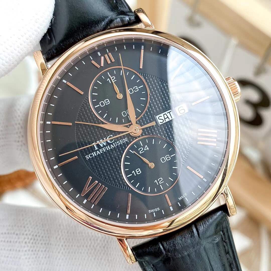 IWC- Fine men's watches Fully automatic mechanical movement, top 316 steel case and strap