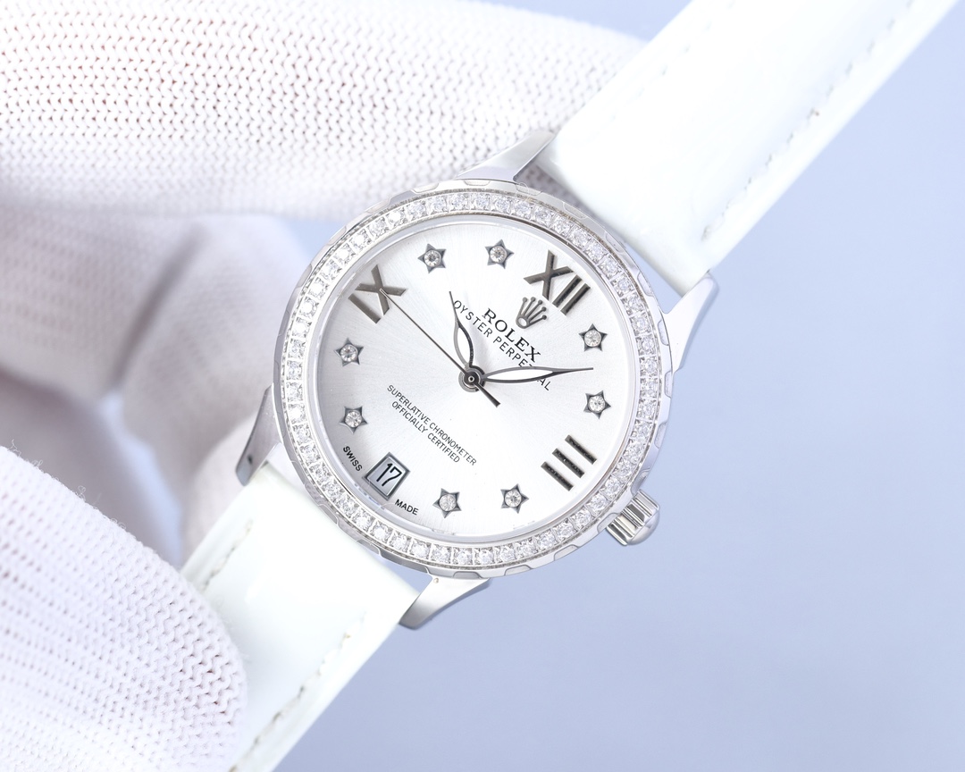 Rolex V8 version fashion women's watch simple three needle super luminous at night