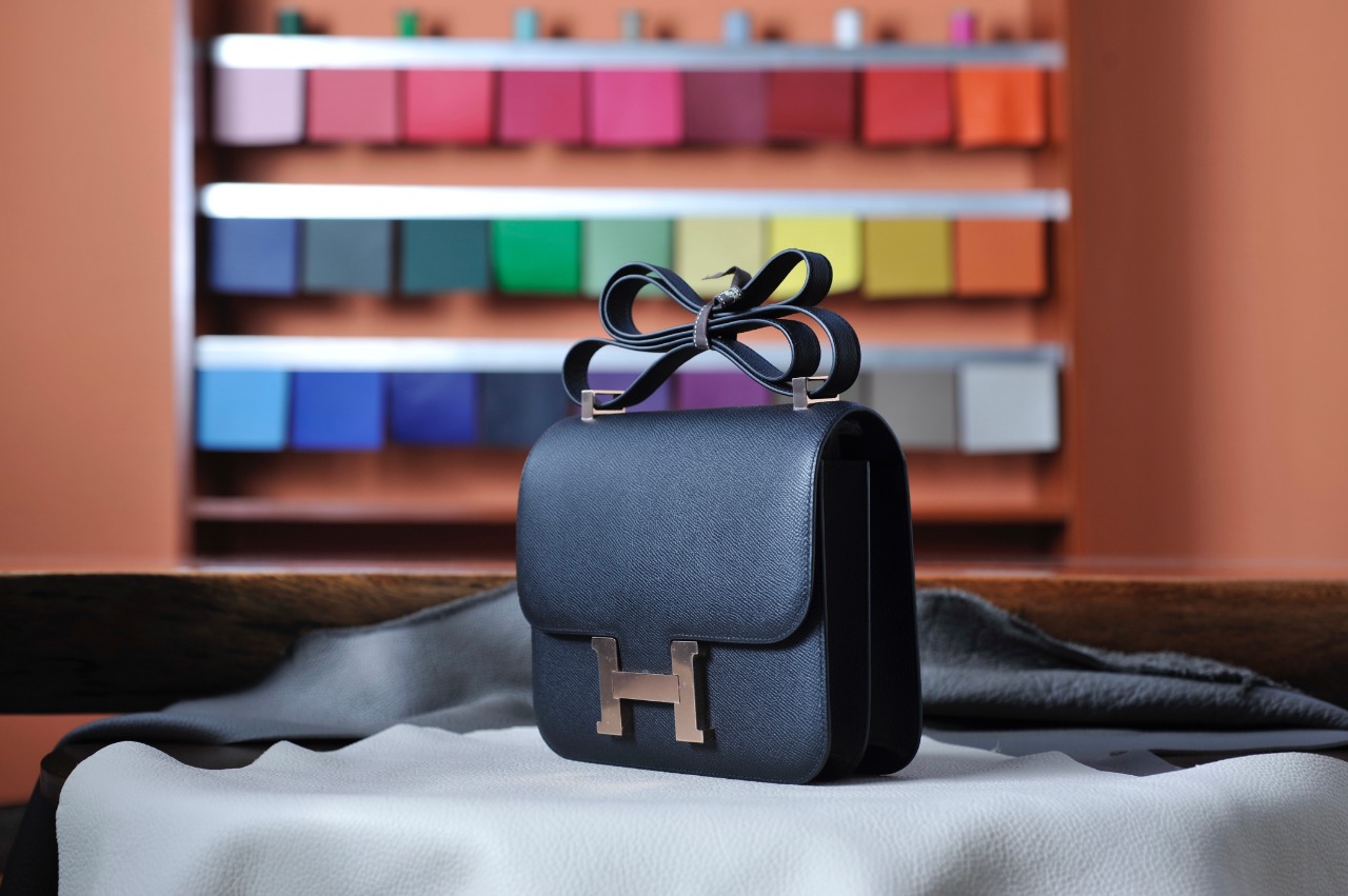 Cancon 24 Black Rose Gold Buckle Epsom Leather