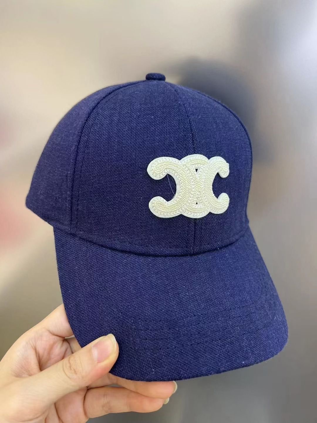 CELINE Cotton Linen Baseball Cap