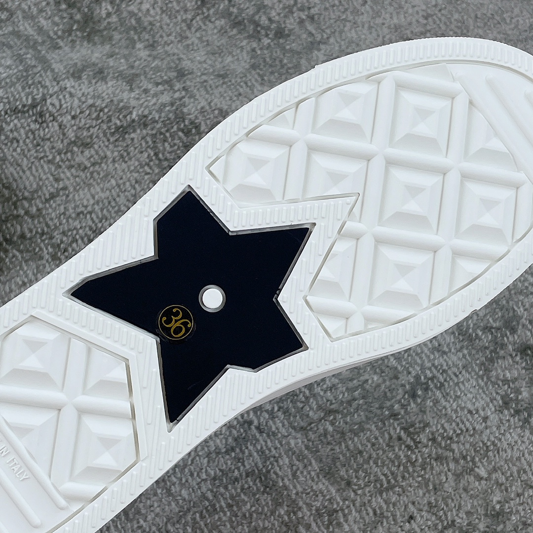 DIOR Canvas semi-flip-flop Water-dyed sheepskin lining TPU outsole Cement grey embroidery