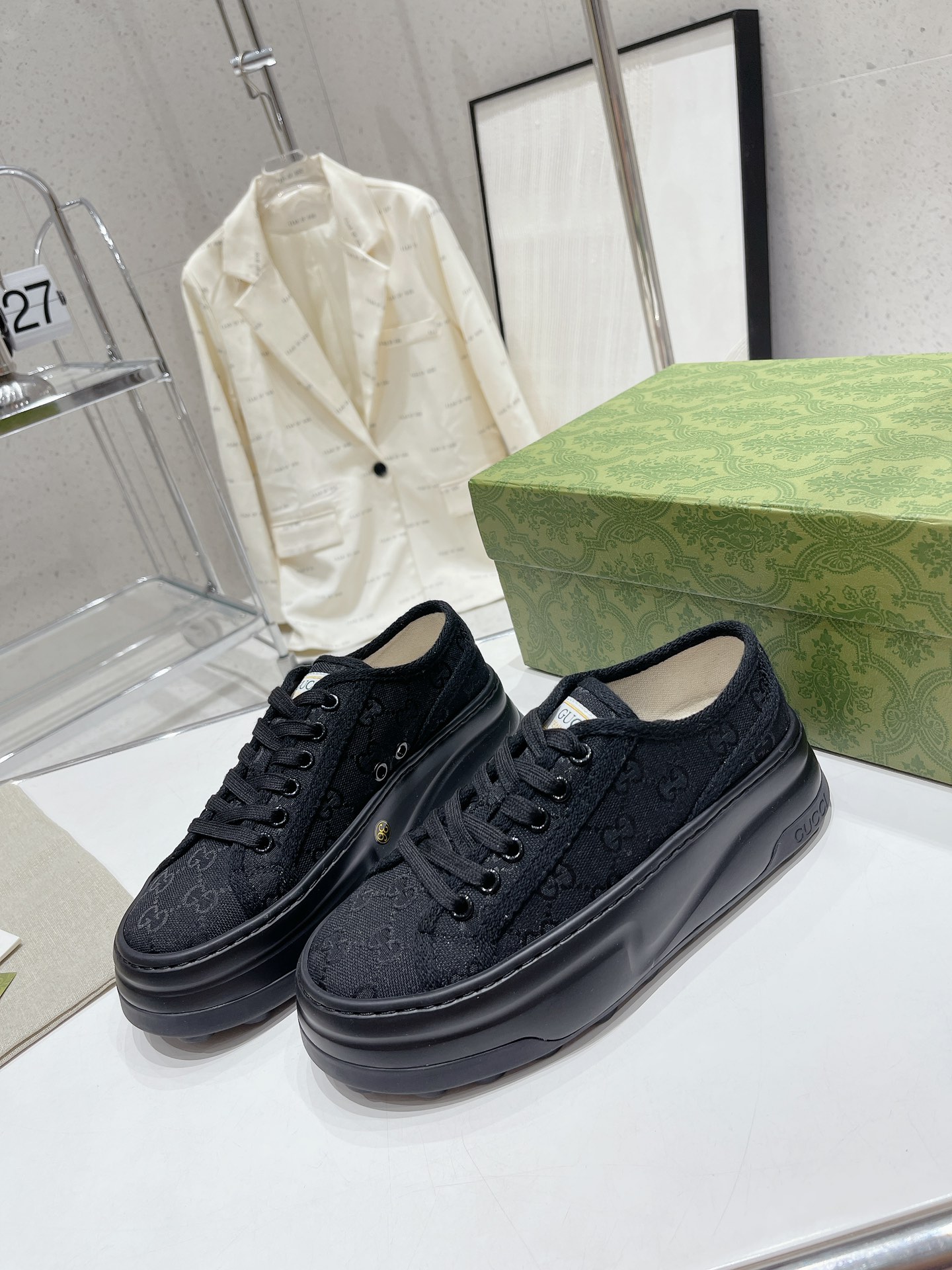 Gucci Explosive Presbyopia Canvas Casual Platform Shoes