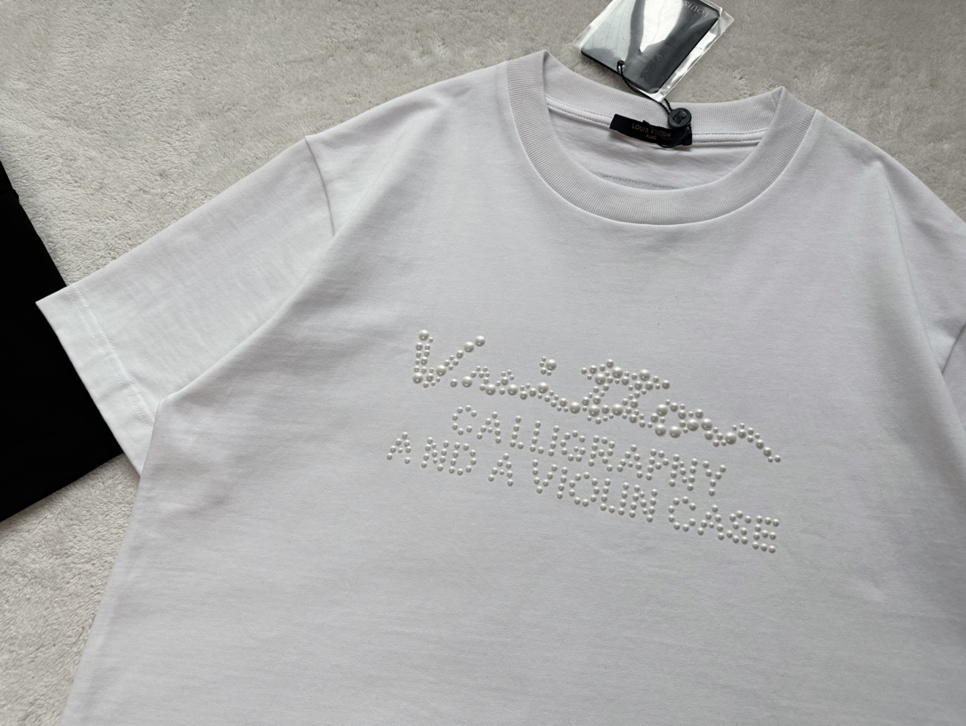 Louis Vuitton Heavy Industry Gradient Beaded Beaded Short Sleeve T