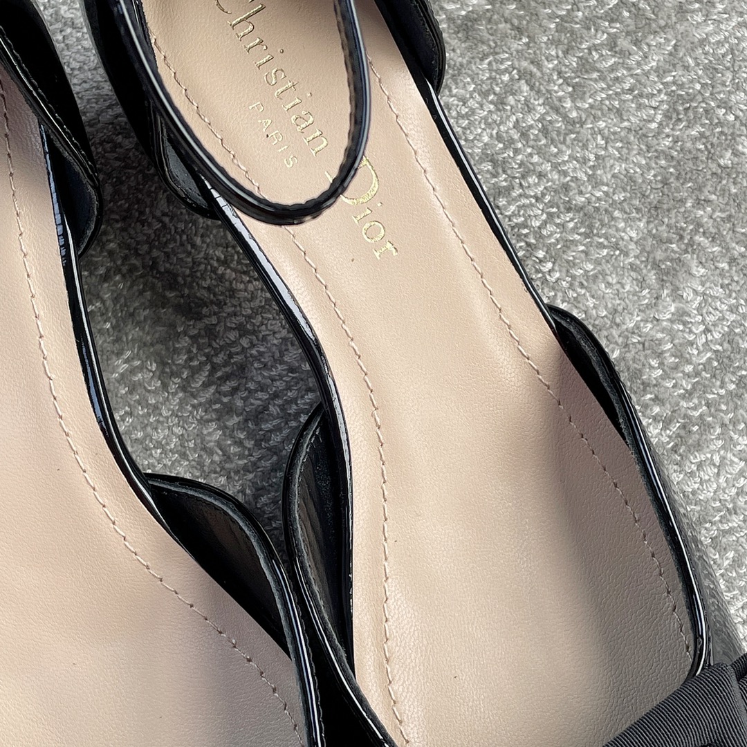 DIOR ballet heels with black fabric buckle 3.5cm