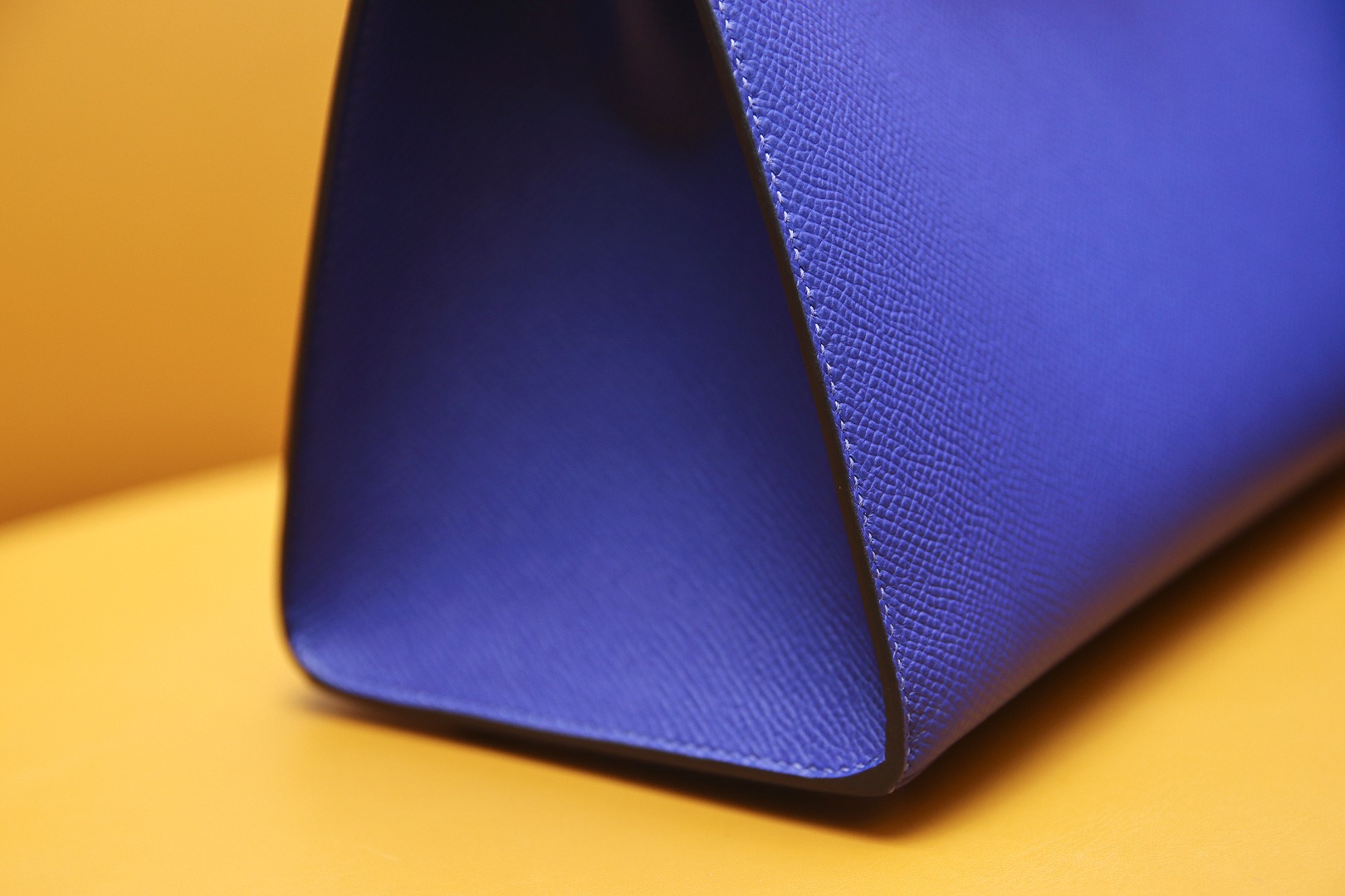 Birkin25 outer seam French blue EPSOM leather silver buckle