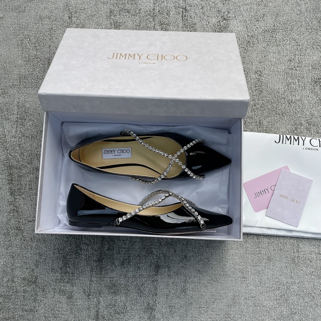 Jimmy Cho*o rhinestone pointed shoes
