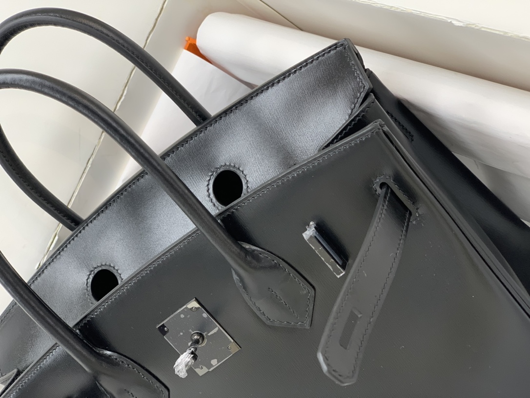 birkin30 antique bag box leather limited edition black buckle all hand sewn