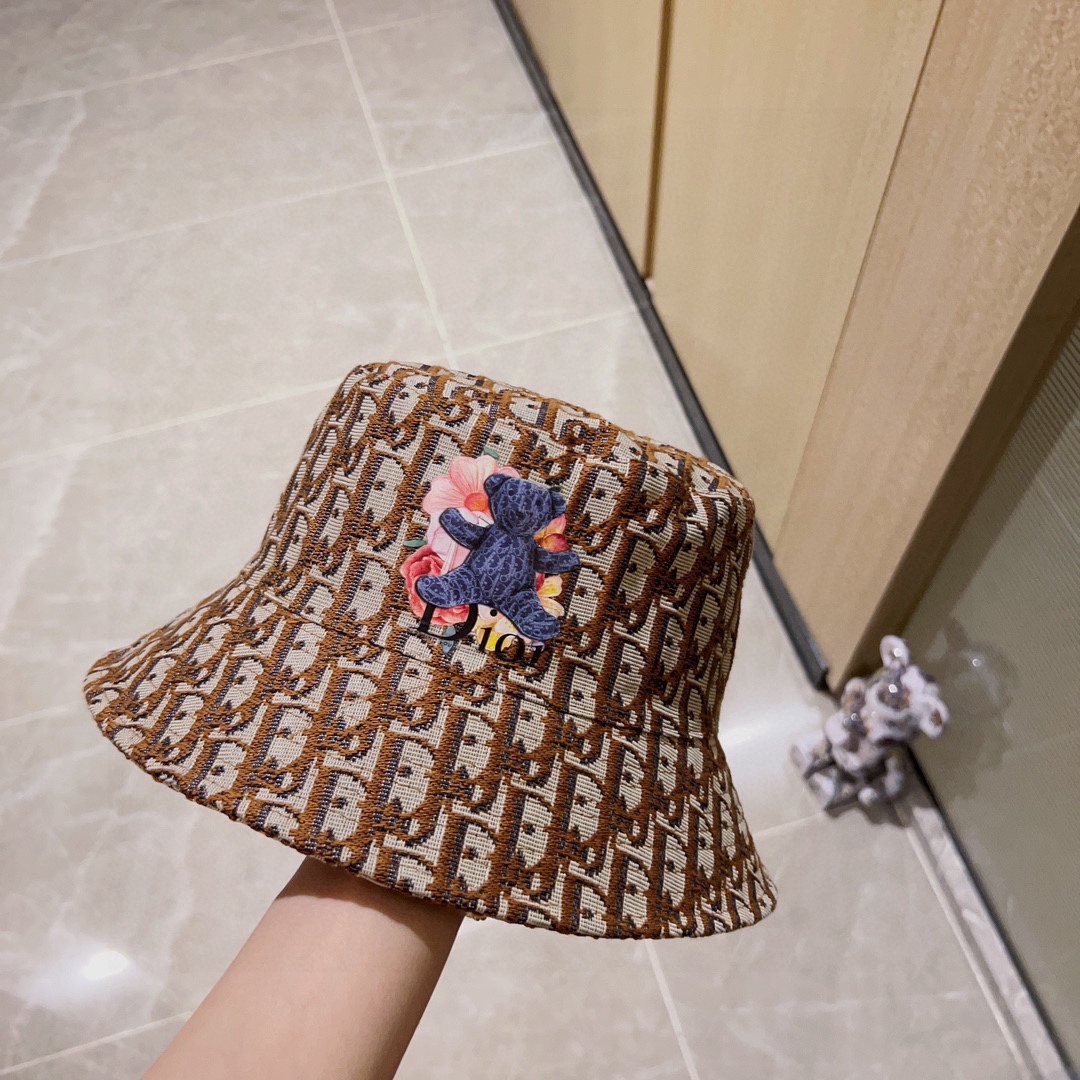 [DIOR Dior] 2023 spring and summer classic old flower fisherman hat