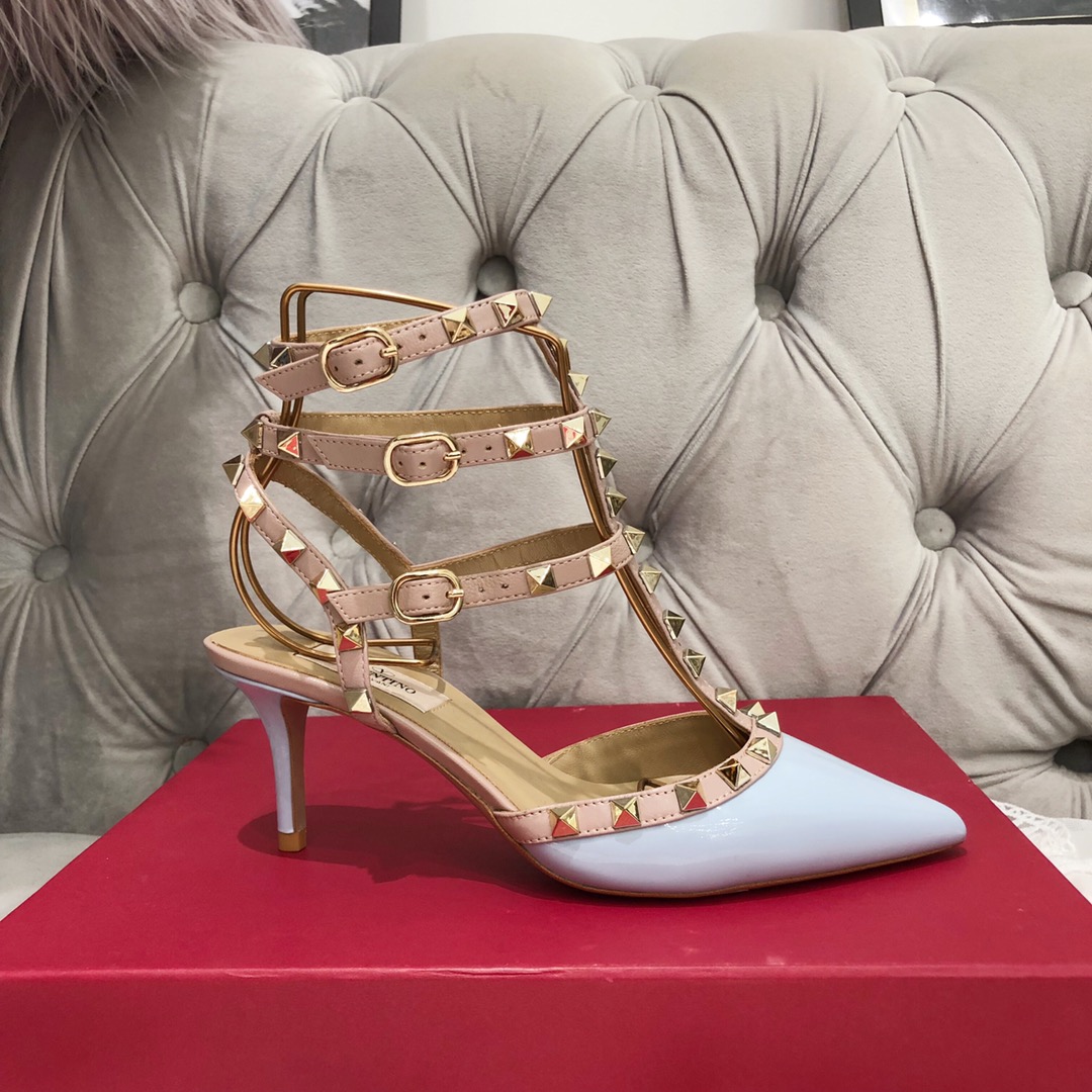 【Valentino】Valentino Valentino top version blue patent leather 3 with 6.5cm high heels