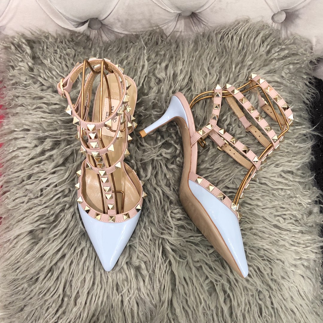 【Valentino】Valentino Valentino top version blue patent leather 3 with 6.5cm high heels