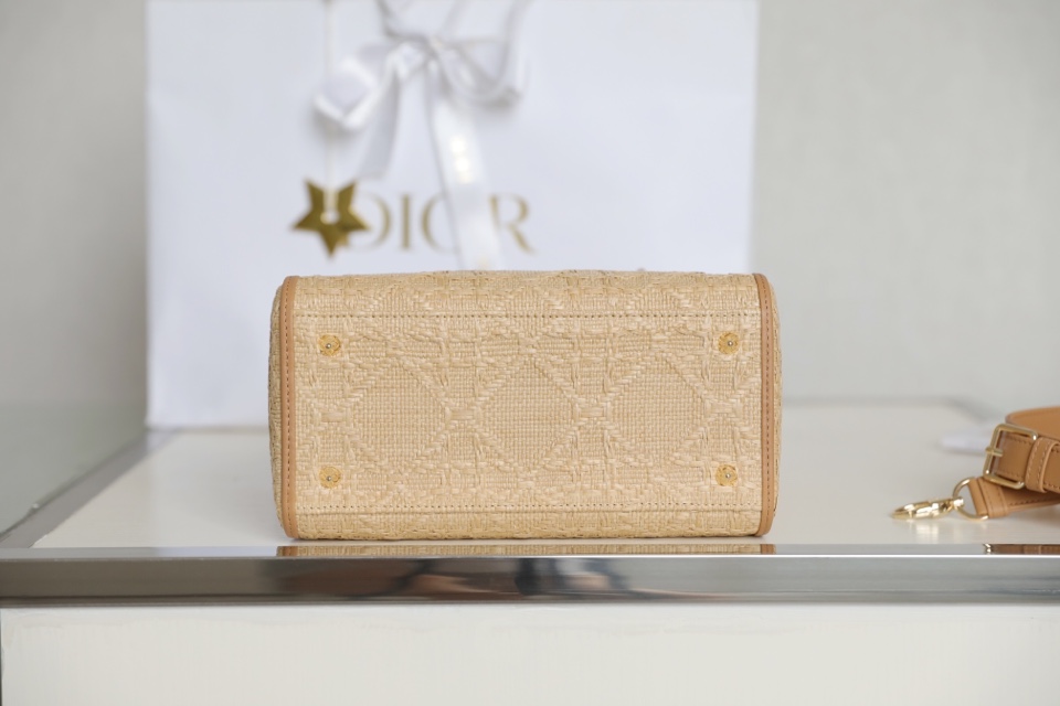 LADY DIOR Raffia Rattan Grid DR-051