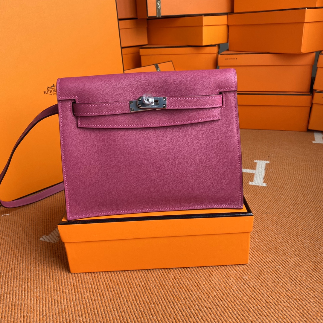 Kelly DanSe 22cm picture rose purple gold and silver buckle in stock evercolor leather