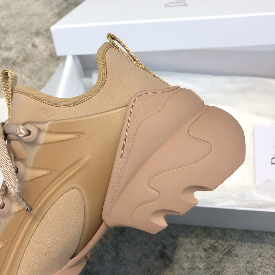 DIOR Imported Stretch Lycra TPU Outsole Kaleidoscope Print Sneakers Apricot