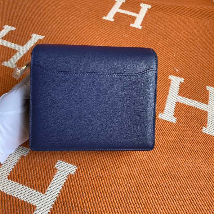 Roulis 19cm dark blue gold and silver buckle spot Evercolor leather