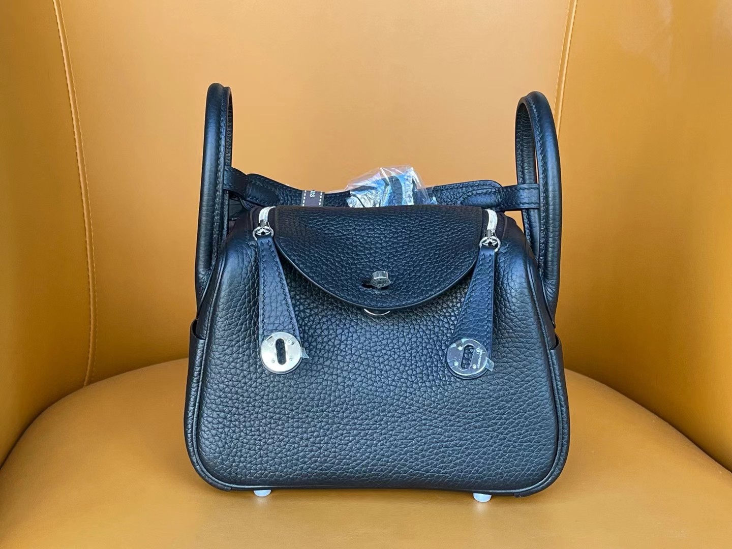 Minilindy black and silver tc leather