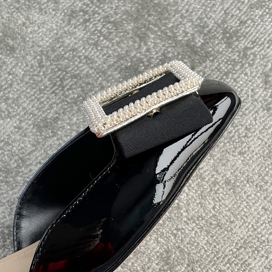 DIOR ballet heels with black diamond buckle 3.5cm