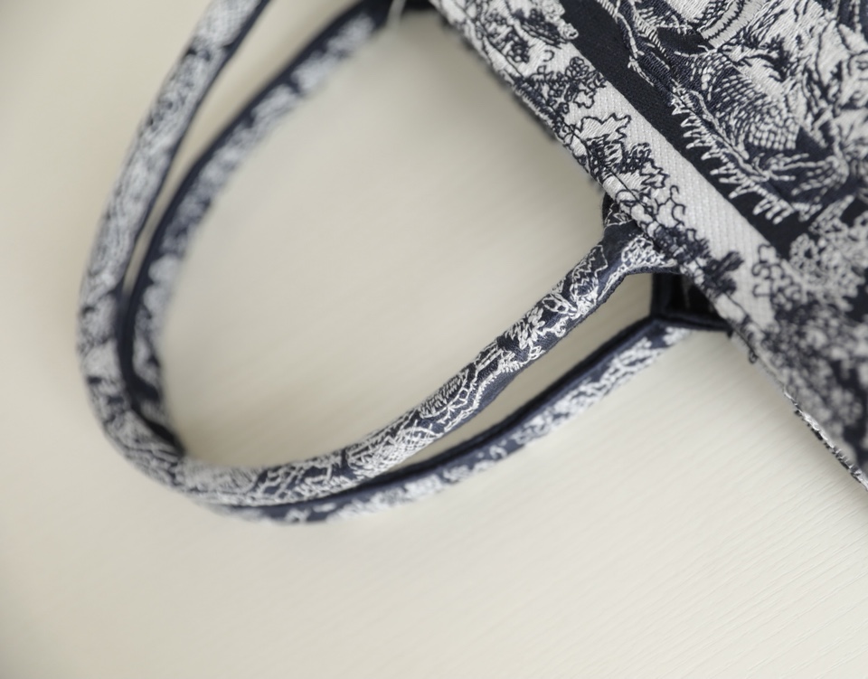 DIOR TOTE blue striped tiger pattern