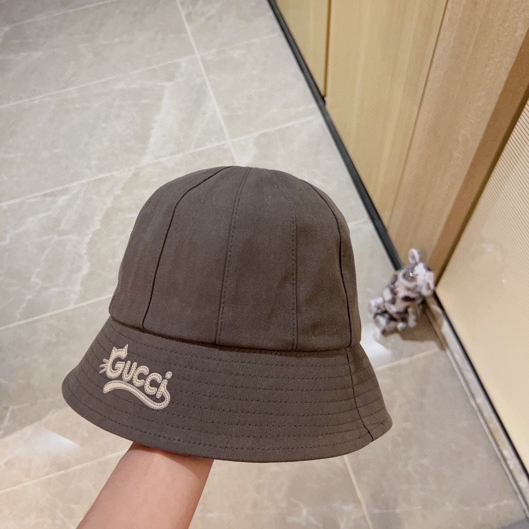 [Gucci Gucci] 2023 new dome playful bucket hat fisherman hat