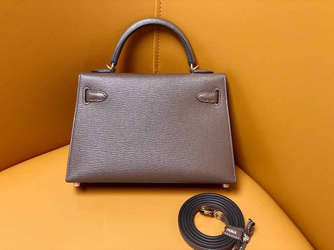 mini Kelly II chocolate goatskin
