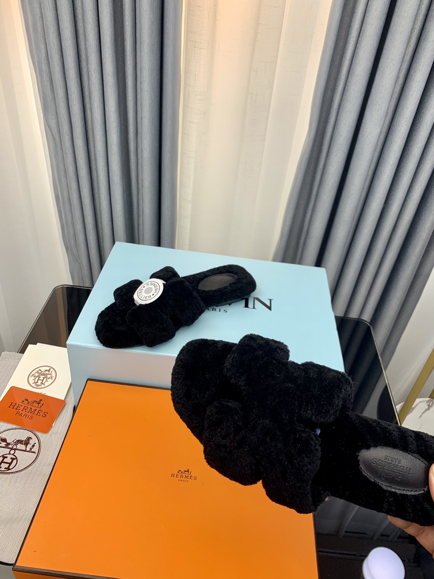 Hermes Autumn and Winter Flat Fur Drags