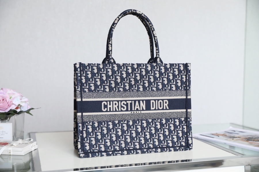 DIOR TOTE blue Oblique pattern