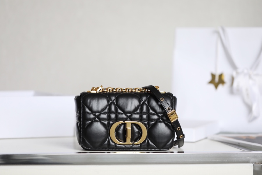 DIOR CARO Black Gilt Buckle DR-061