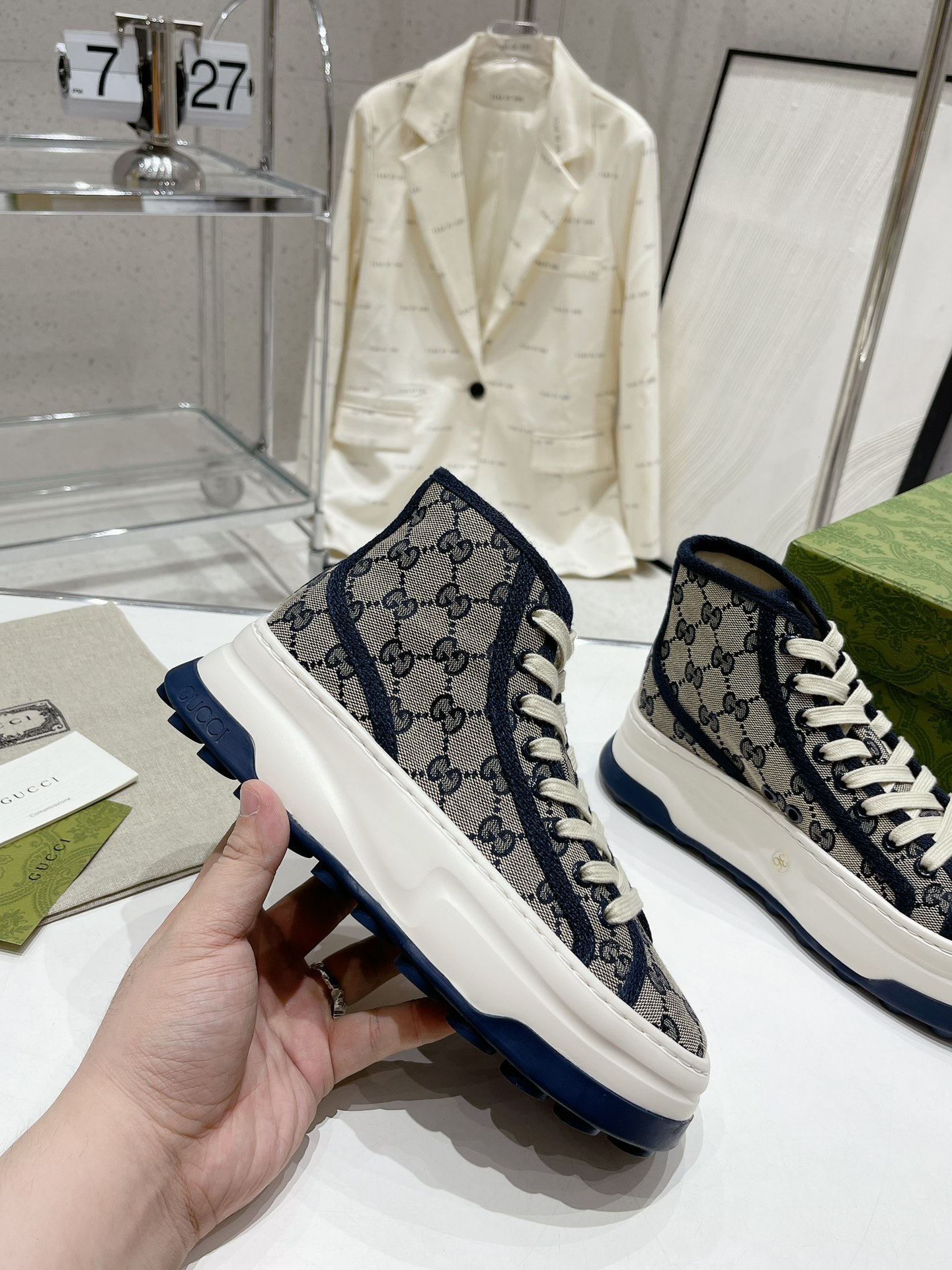 Gucci Explosive Presbyopia Canvas Casual Platform Shoes