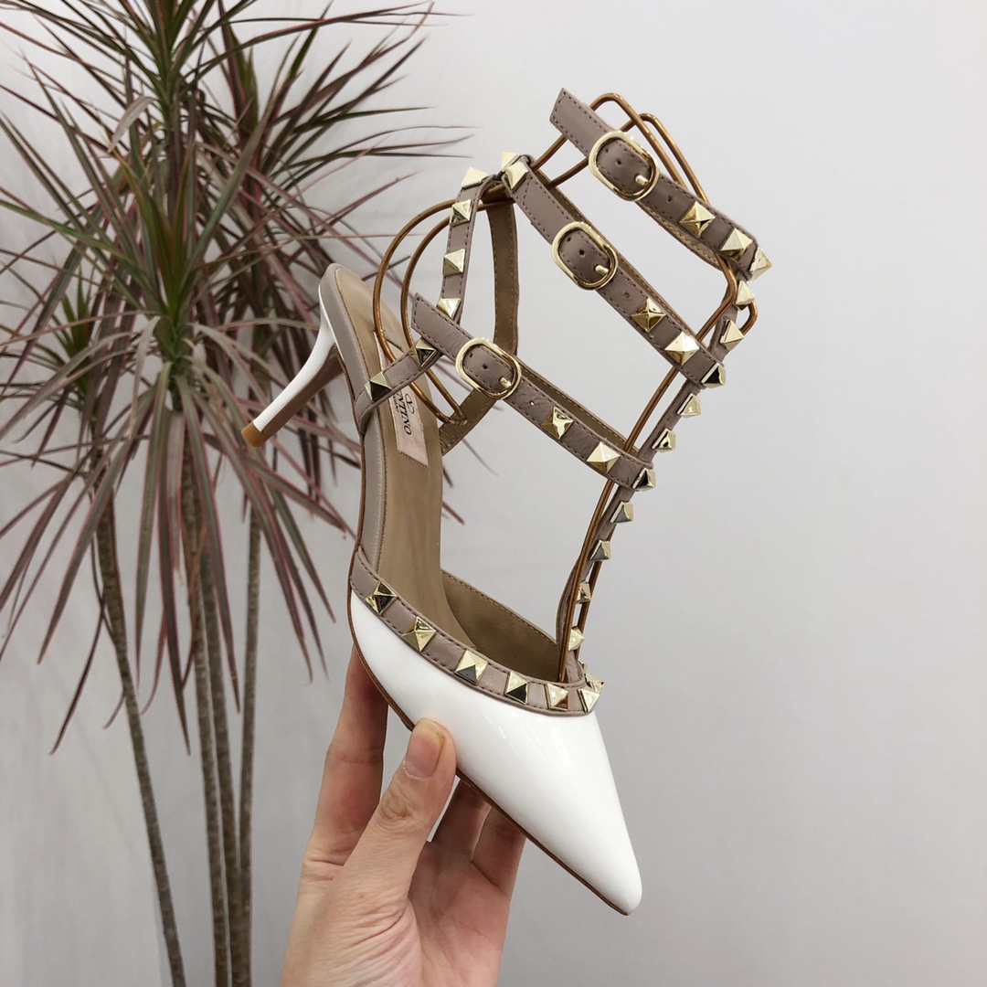 【Valentino】Valentino Valentino top version white patent leather 3 with 6.5cm high heels