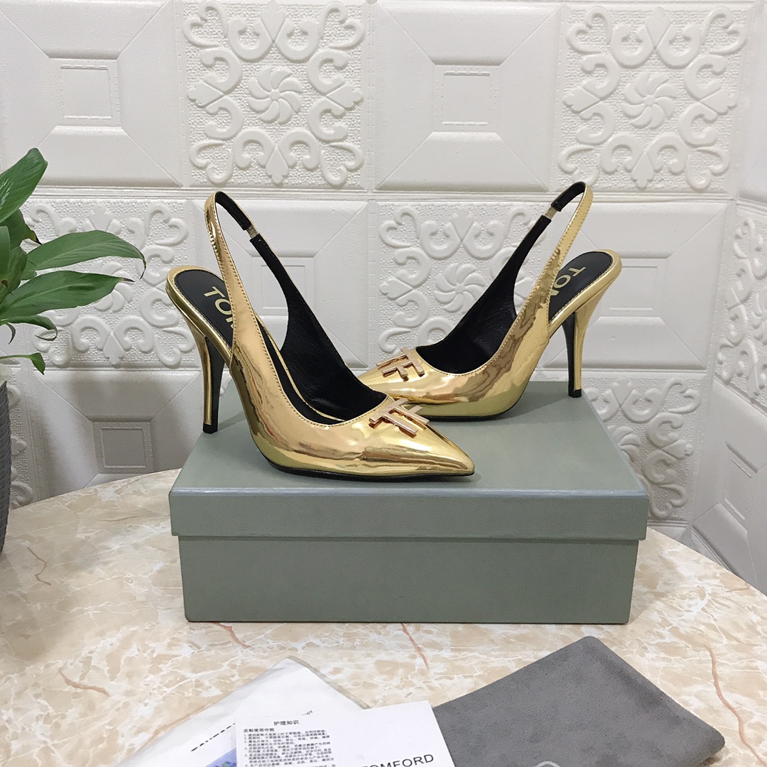 𝐓𝐎𝐌𝐅𝐎𝐑𝐃｜𝟐𝟎𝟐𝟑𝐒𝐒/𝐧𝐞𝐰 TOM high heeled bag toe sandals Original black leather outsole