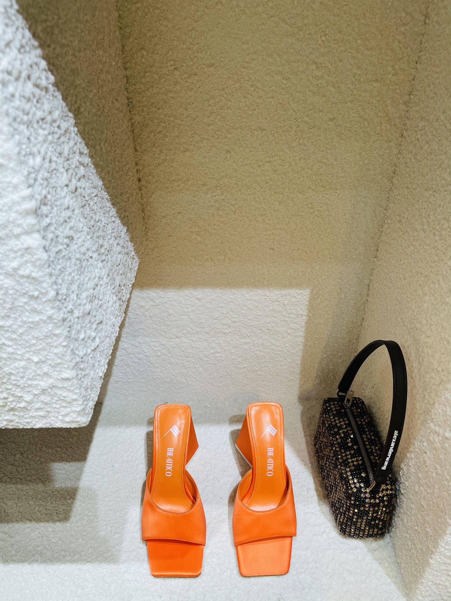 THE ATTICO | 𝟐𝟎𝟐𝟏/𝐒𝐒 𝐧𝐞𝐰 The attico triangle heel sandals lined with sheepskin leather genuine leather outsole