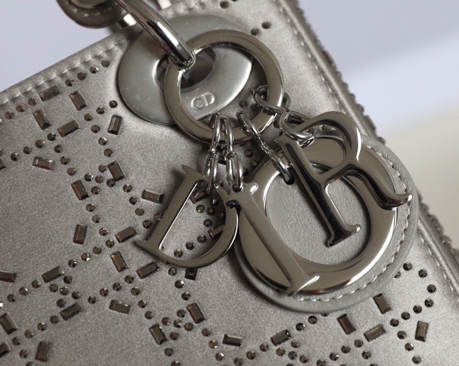 Dior Lady mini 🤍 Grey hot-stamped diamond dainty bag DR-051
