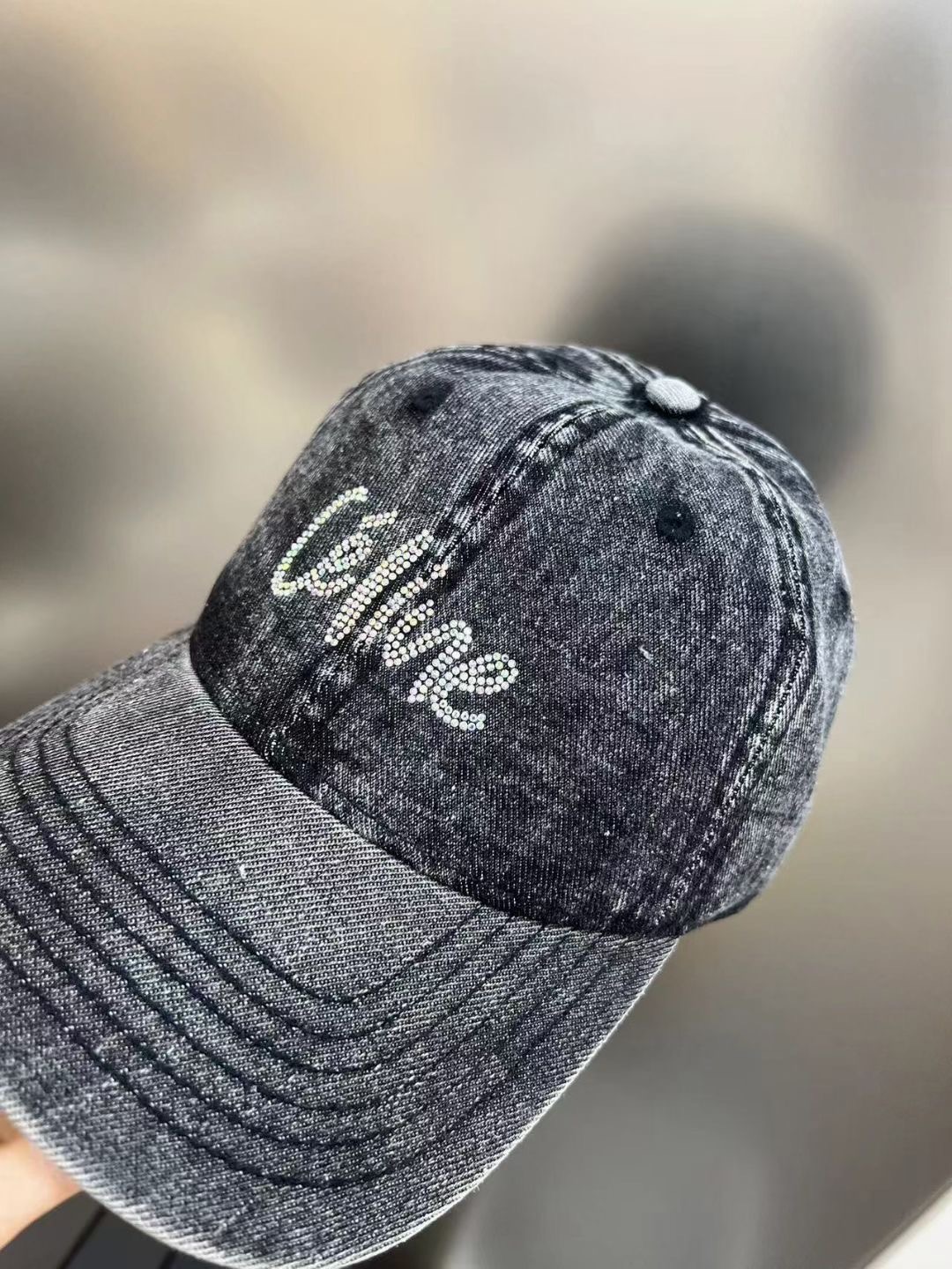 CELINE New Washed and Distressed Denim Baseball Cap