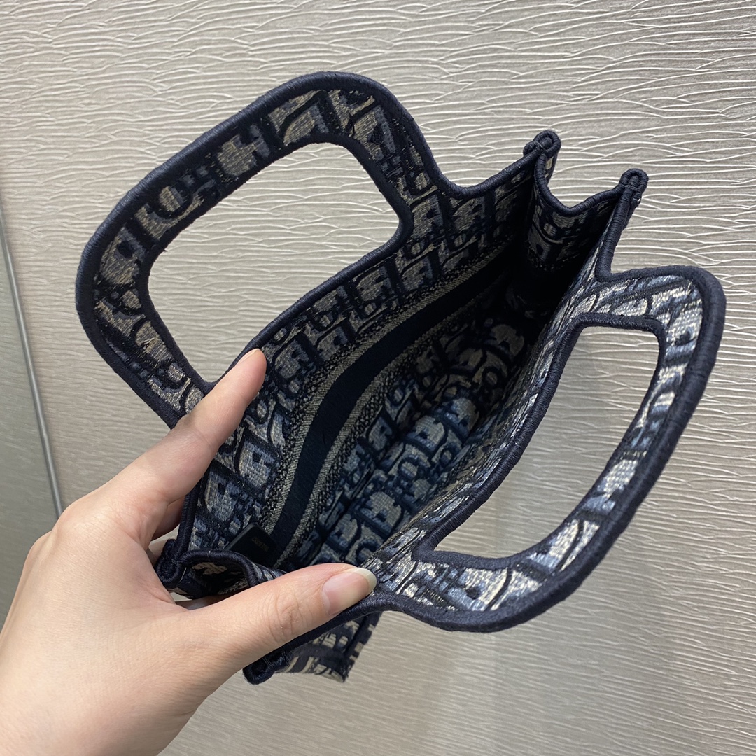 Mini Tote, classic oblique blue letters